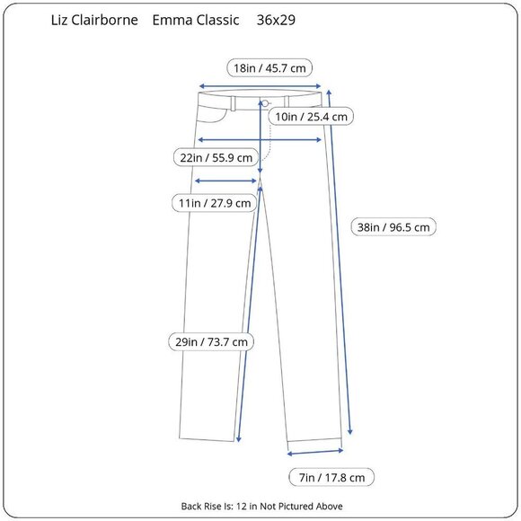 Liz Clairborne Jeans Womens 18‎ Emma Classic Blue Denim Dark Wash Cotton - Picture 3 of 8